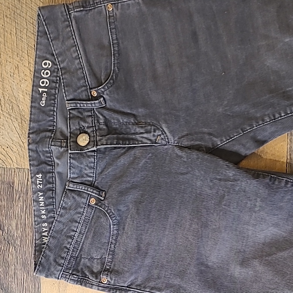 GAP 1969 GRAY CORDUROY ALWAYS SKINNY JEANS PANTS SIZE 27 4